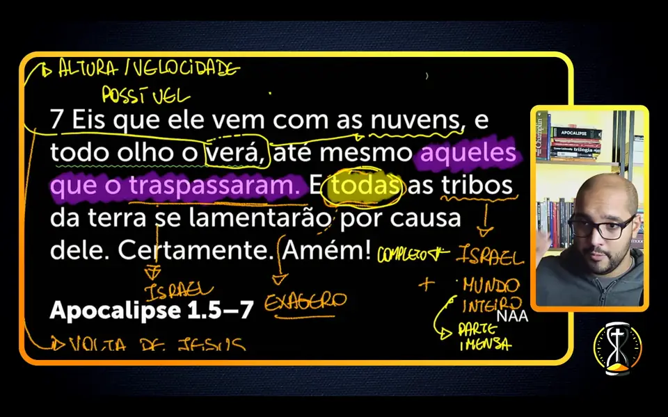 Print de uma aula ao vivo do Clube Escatológico